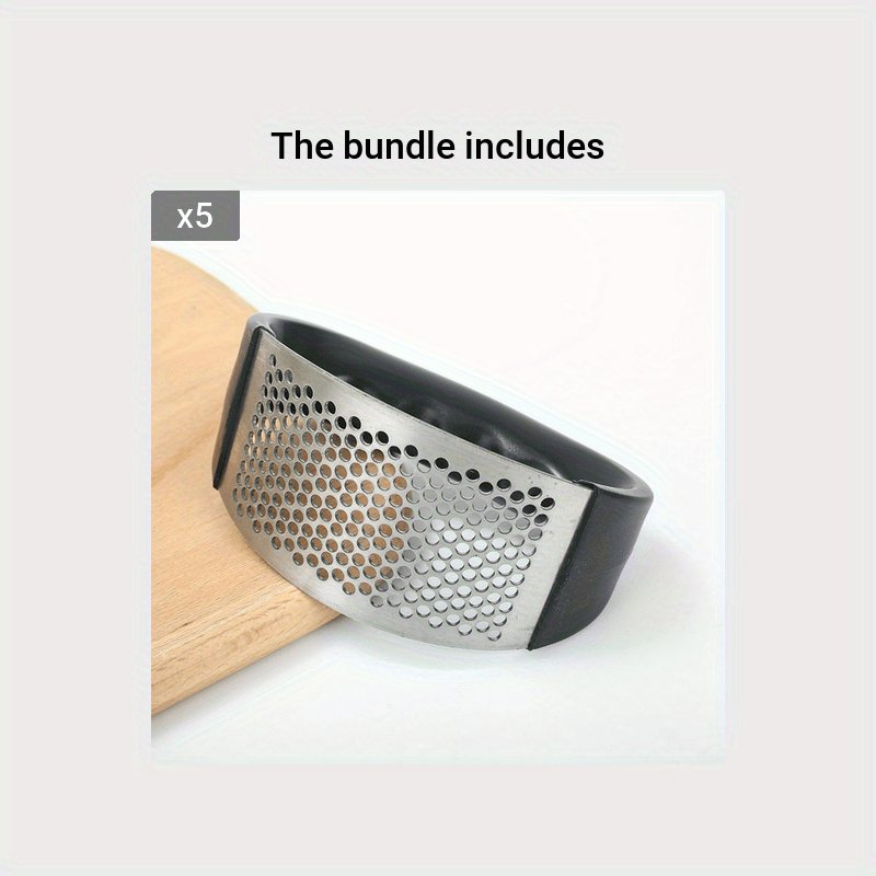 1pc Garlic Crusher Manual Ring Black Vegetable Cutter Kitchen Vegetable And Fruit Gadgets Masher Stainless Steel Garlic Press Chopping Accessories for restaurants/supermarkets