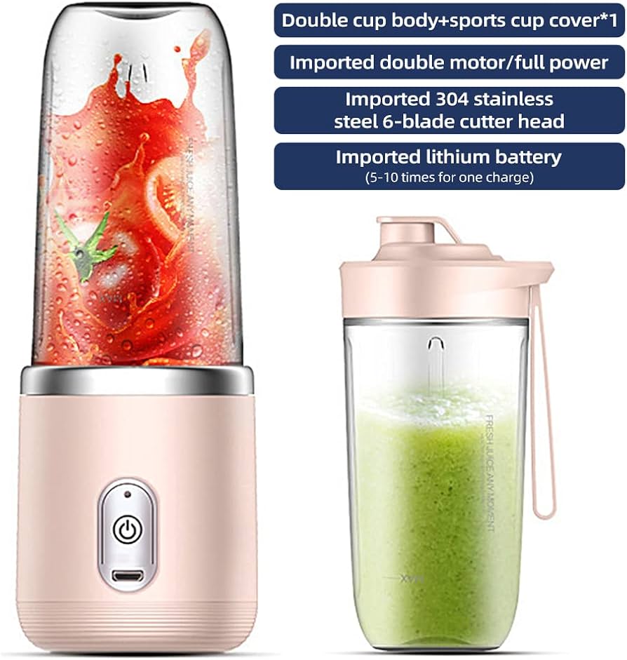 Portable Double-Cup USB Blender – Smoothie & Juice Maker
