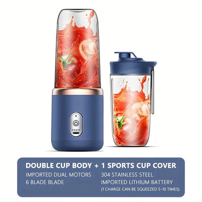 Portable Double-Cup USB Blender – Smoothie & Juice Maker