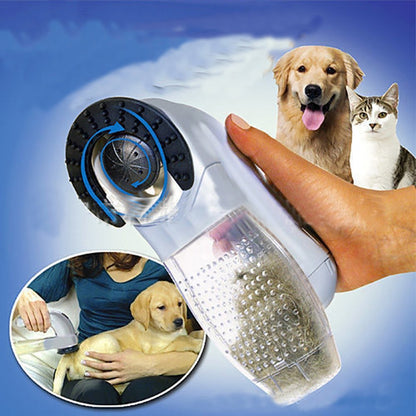 Pet Vacuum Grooming Brush – Electric Hair Remover Comb for Cats & Dogs