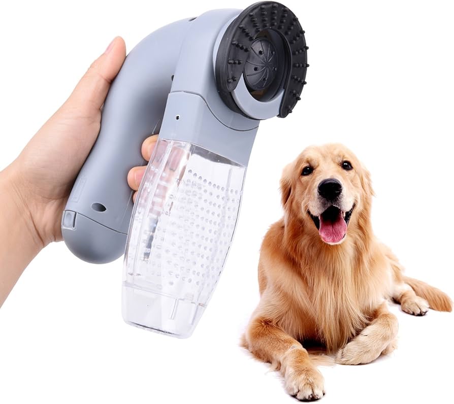 Pet Vacuum Grooming Brush – Electric Hair Remover Comb for Cats & Dogs