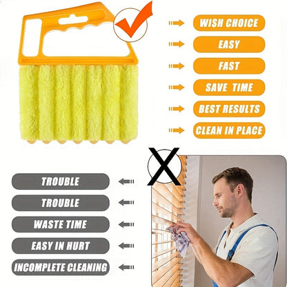 1pc, Washable Window Cleaning Brushes With Microfibers For Effortless Dust Collection And Blinds Cleaning