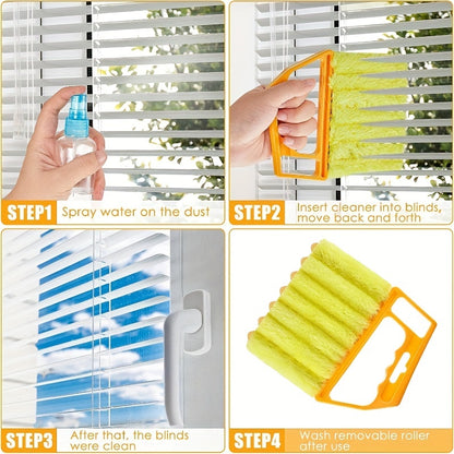 1pc, Washable Window Cleaning Brushes With Microfibers For Effortless Dust Collection And Blinds Cleaning