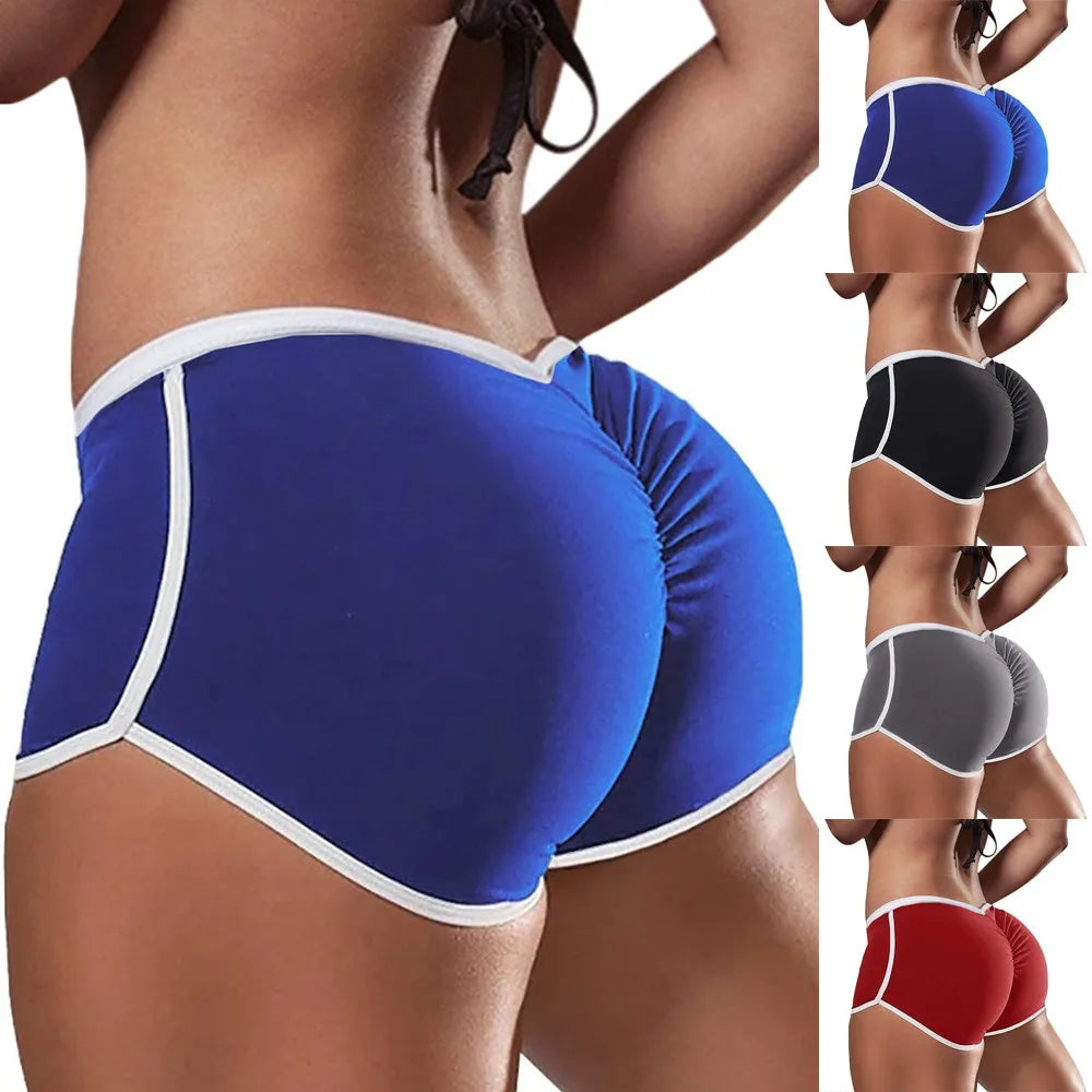 Womens Gym Fitness Sports Shorts Elastic Waist Butt-lift Buttocks Yoga Hot Pants Sexy Breathable Lingerie Ultra-Thin Underwear