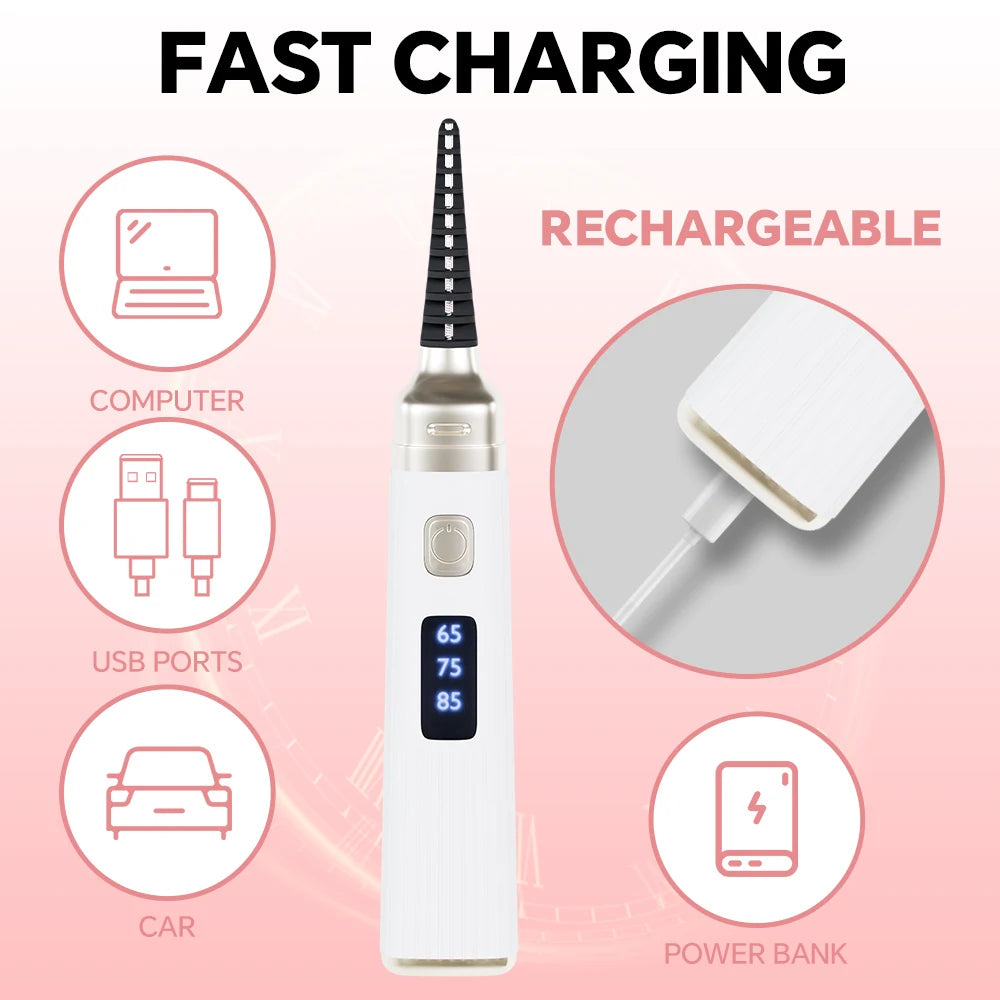 Electric Heated Eyelash Curler – Fast Heating | USB Rechargeable | Adjustable Temperature | Natural Long-Lasting Curl
