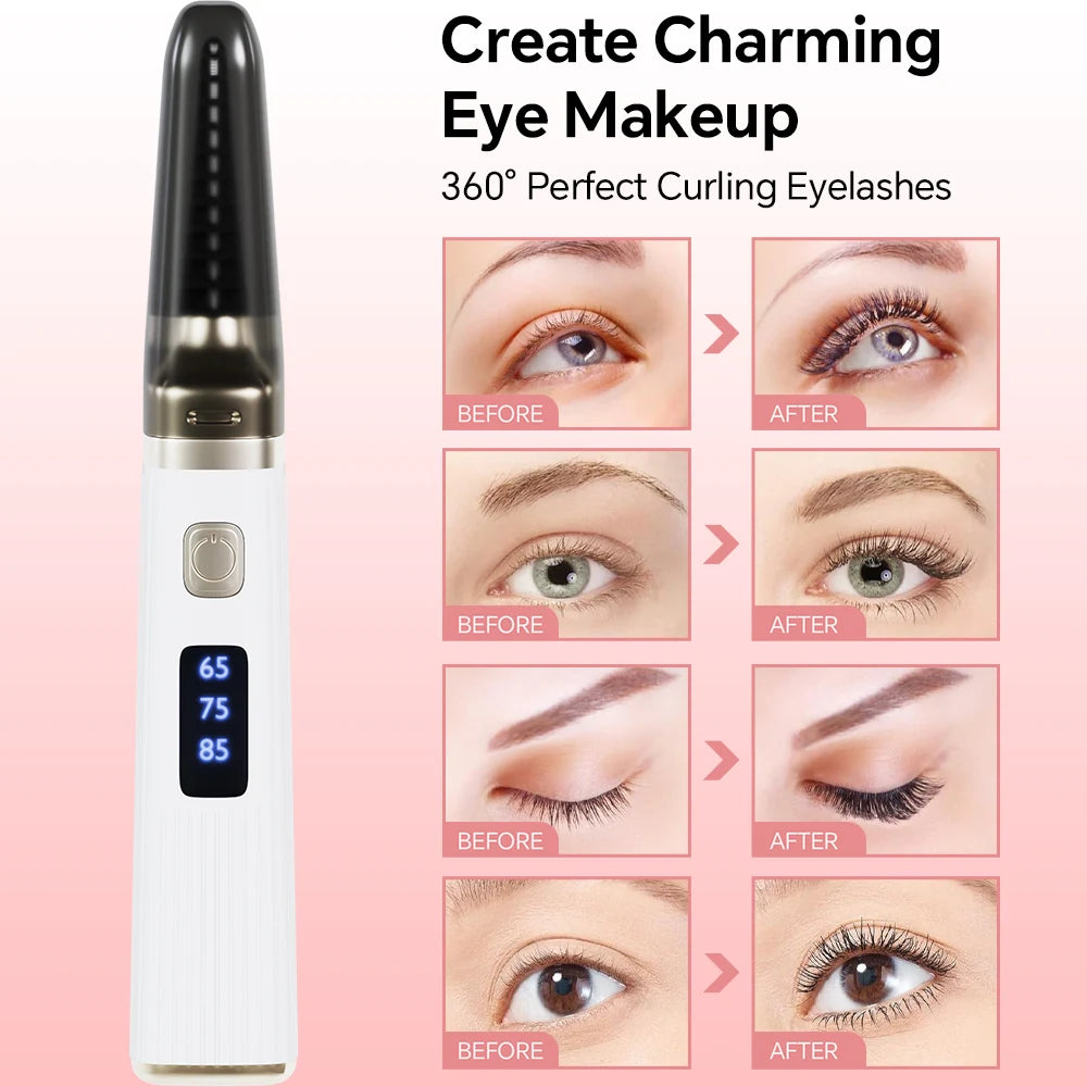 Electric Heated Eyelash Curler – Fast Heating | USB Rechargeable | Adjustable Temperature | Natural Long-Lasting Curl
