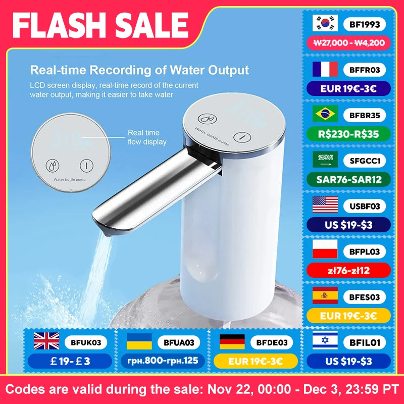 New Arrival Home Gadgets Smart Home Gadgets Electric Water Pump Folding Automatic Drinking Water Bottle Dispenser