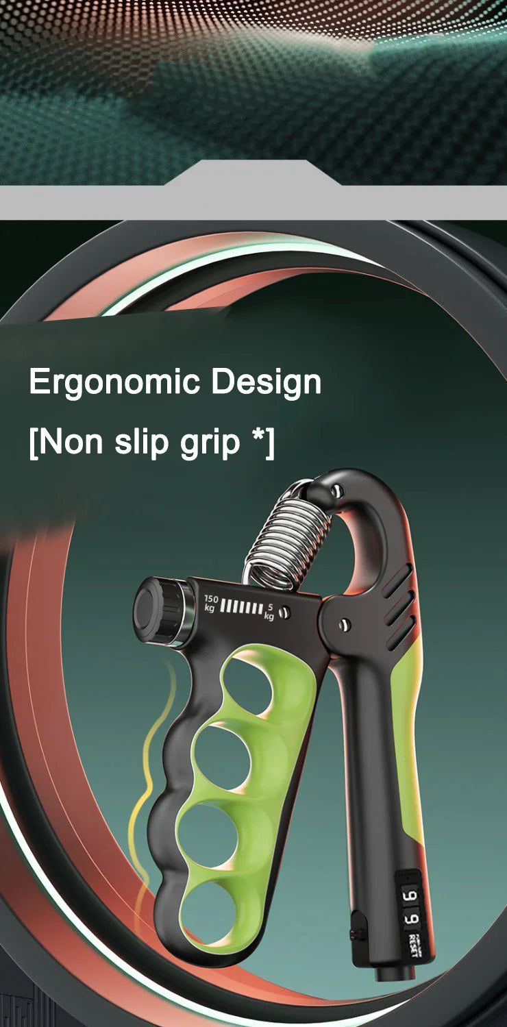 Grip Strength Trainer – Adjustable 5–150kg | Built-In Counter | Hand, Finger & Forearm Strengthener