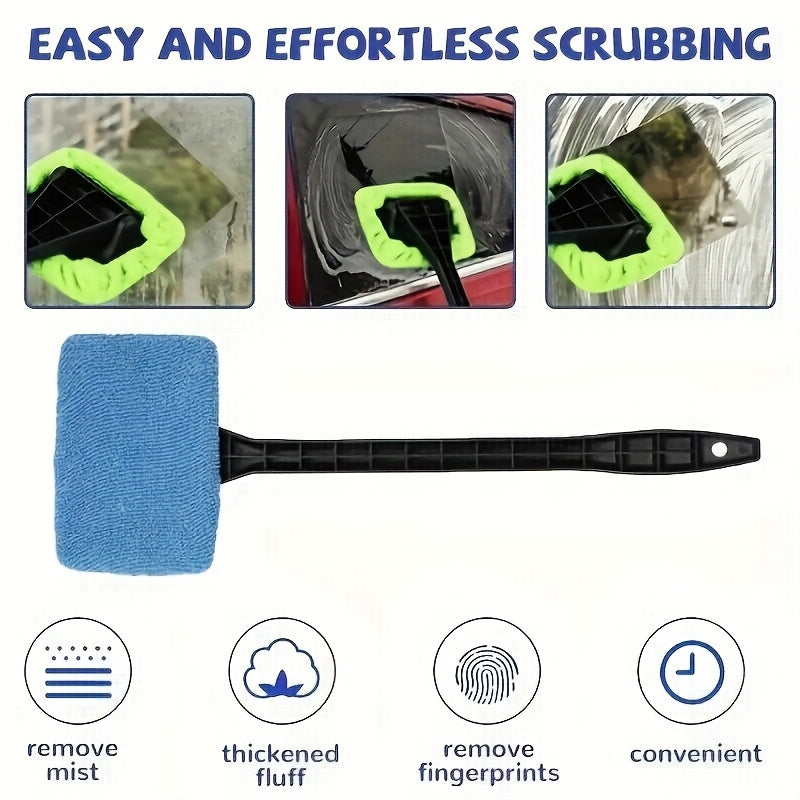 [Window Cleaning Brush Kit] Car Window Cleaning Brush Kit for Windshield Cleaning Tools, Interior Car Wiper with Long Handle, Automotive Accessories